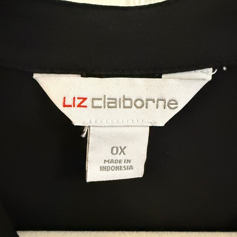 Liz Claiborne Black Sleeveless‎ Tie Neck Blouse Plus Size 0X - Picture 2 of 3